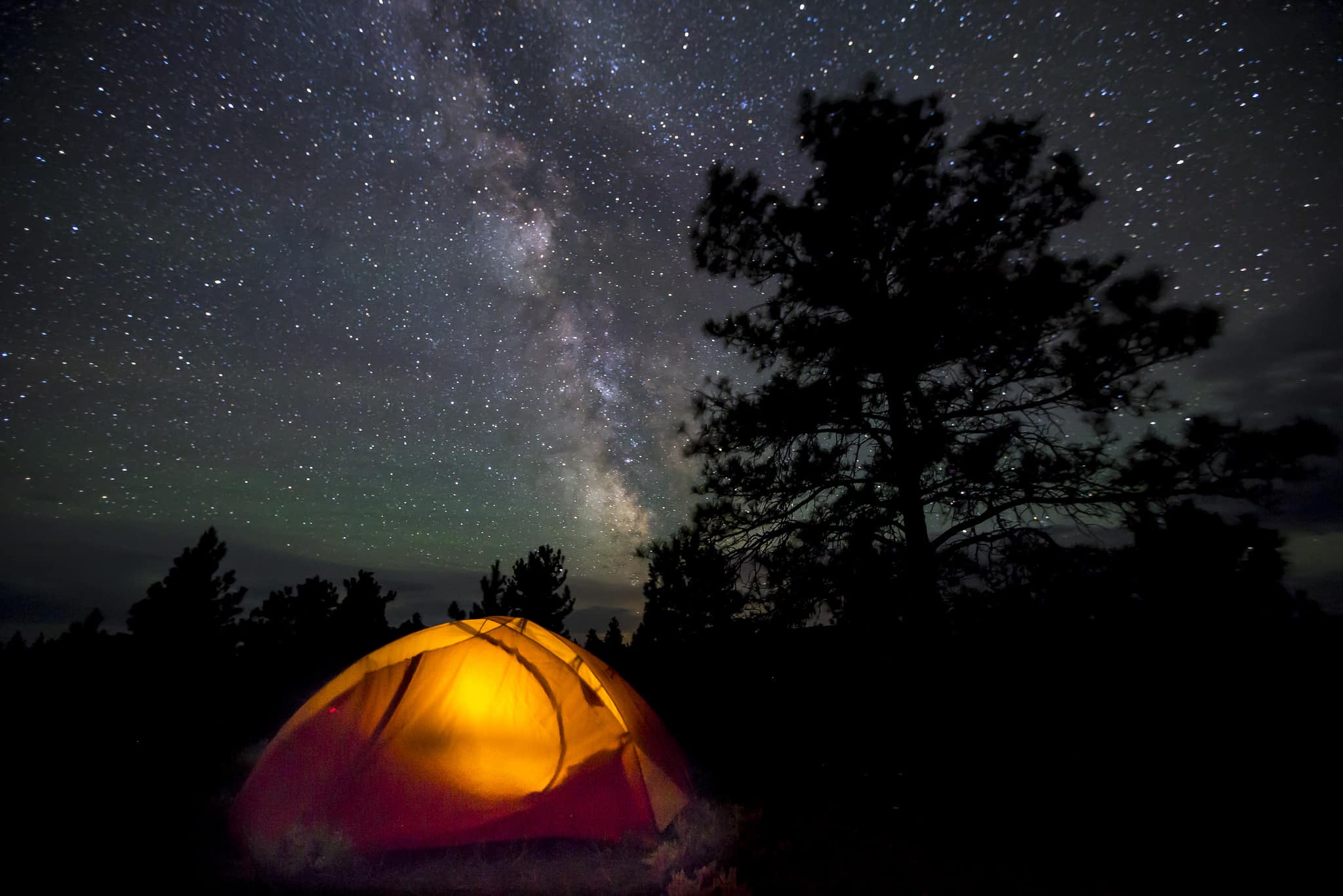 camping under stars