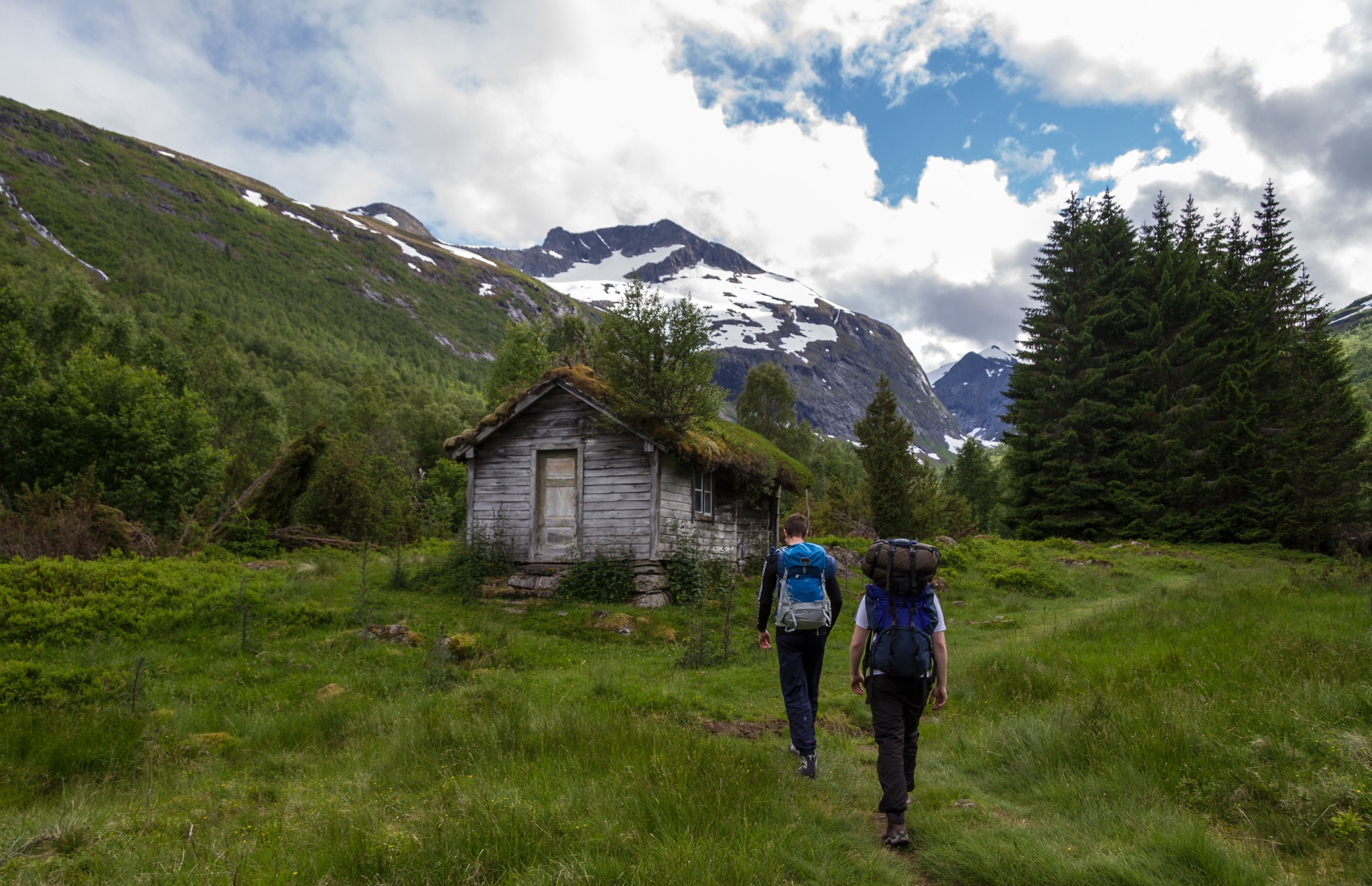 hiking in the mountains