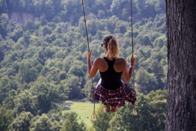 woman on swing