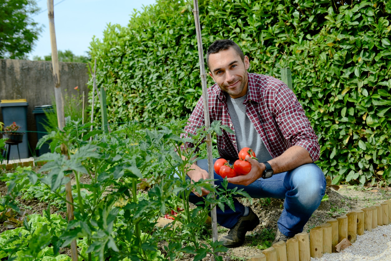 man in garden