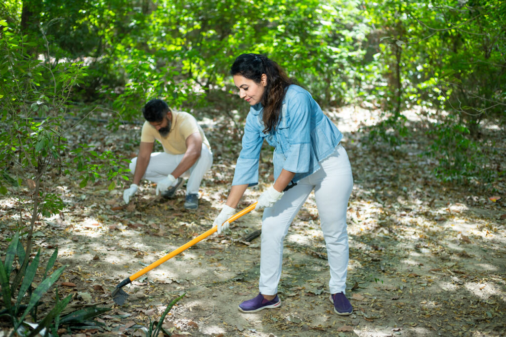 volunteer cleanup and trail maintenance