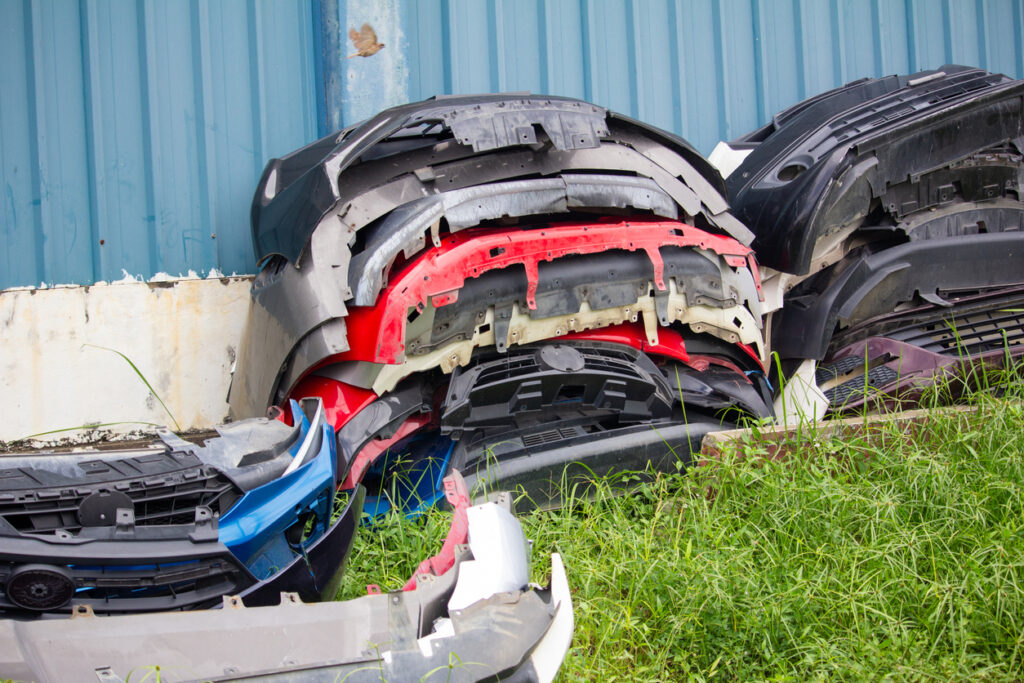 Car bumpers in need of recycling