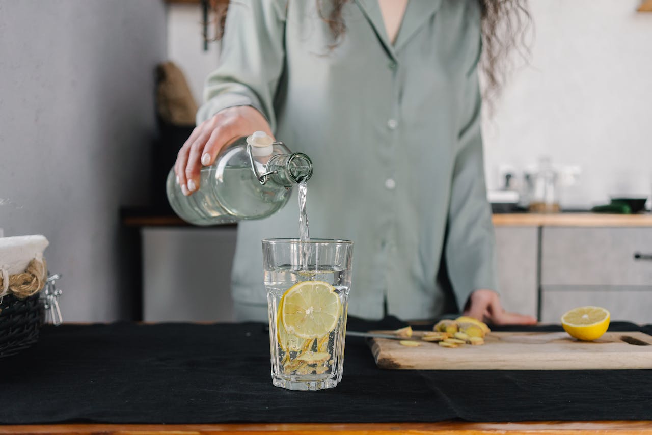 lemon and ginger for electrolyte drink