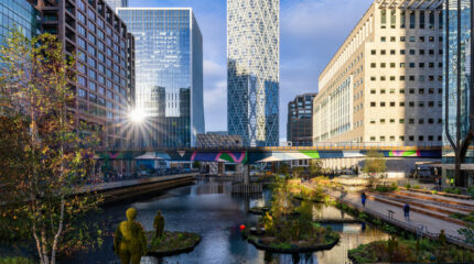 Canary Wharf as part of Eden Project - Sea Lanes floating swimming pool