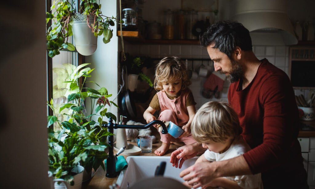 Credit: Halfpoint Teaching children to do chores - systems thinking, sustainable living